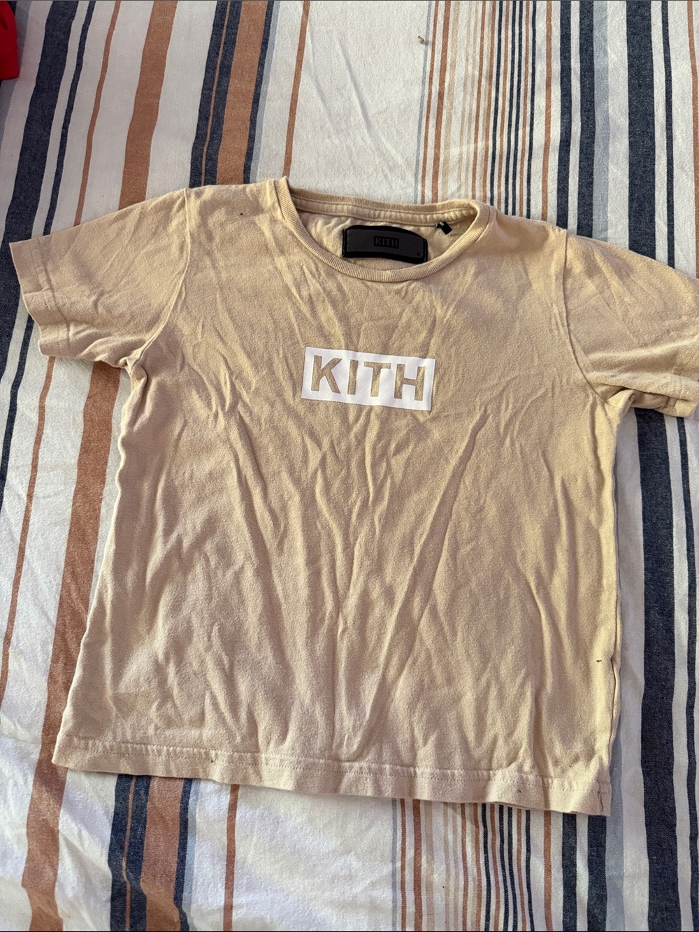 Kith Beige Short-Sleeve Logo Tee